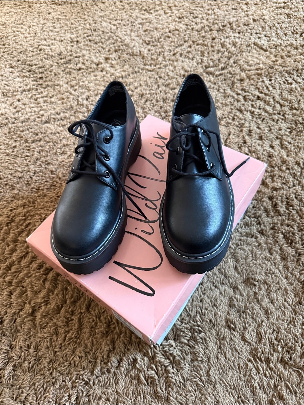 Nwbox Wild Pair Black Chunky Lace-Up Oxfords